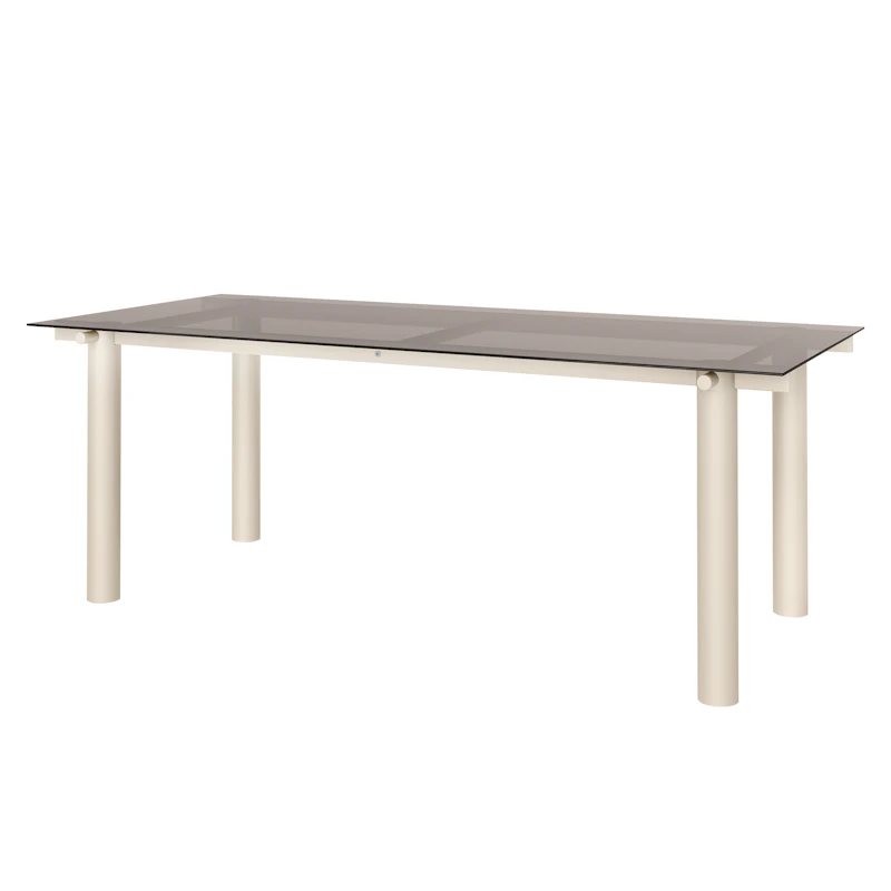 Atura Dining Table 200x90 cm, Cashmere / Tinded Glass