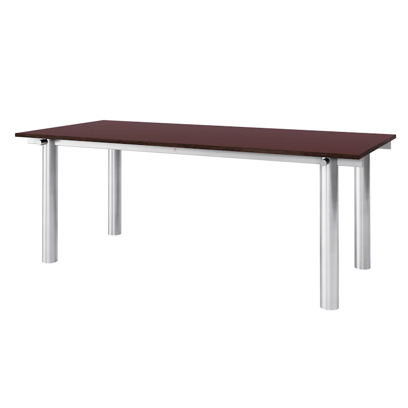 Atura Dining Table 200x90 cm, Stainless Steel / Burgundy