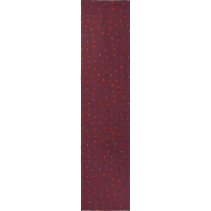 Baies Table Runner 40x180 cm, Dark Grape / Picante