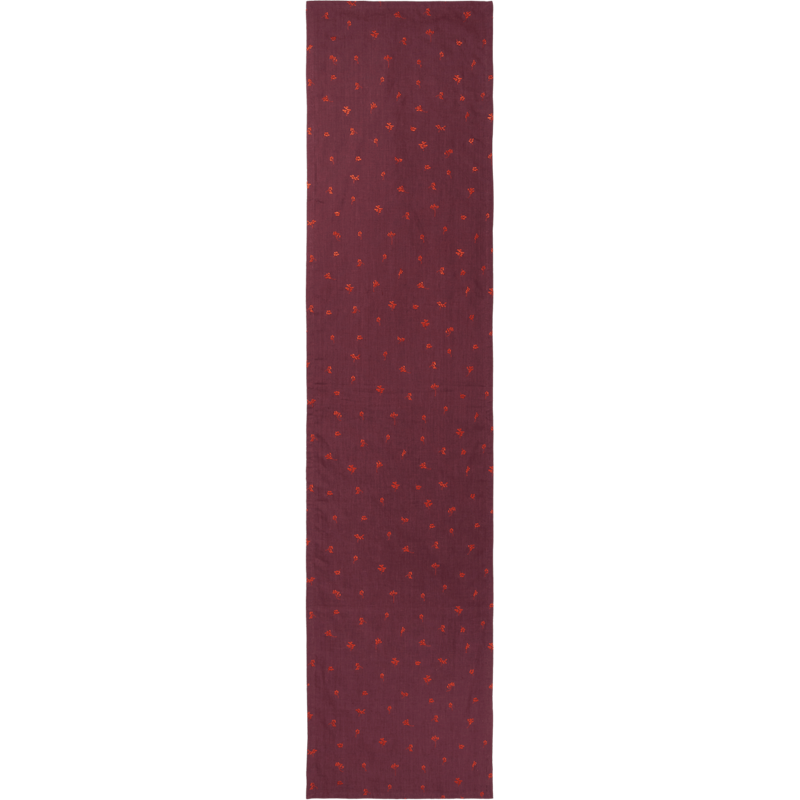 Baies Table Runner 40x180 cm, Dark Grape / Picante