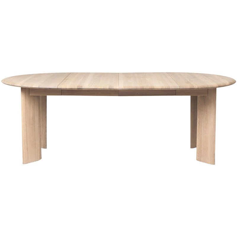 Bevel Table Extendable x2, White Oiled Oak