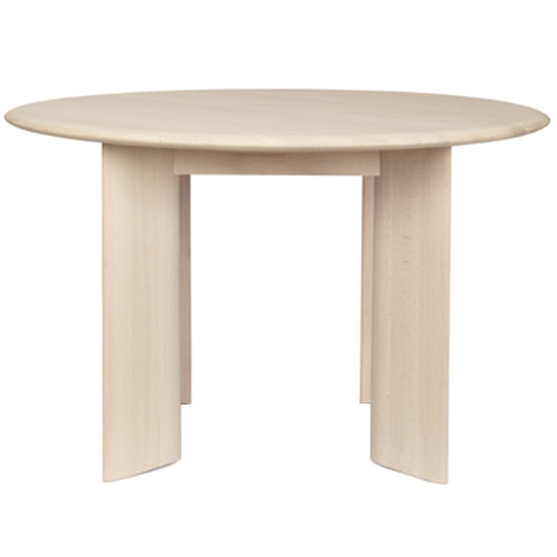 Bevel Table Ø117 cm, White Oiled Beech