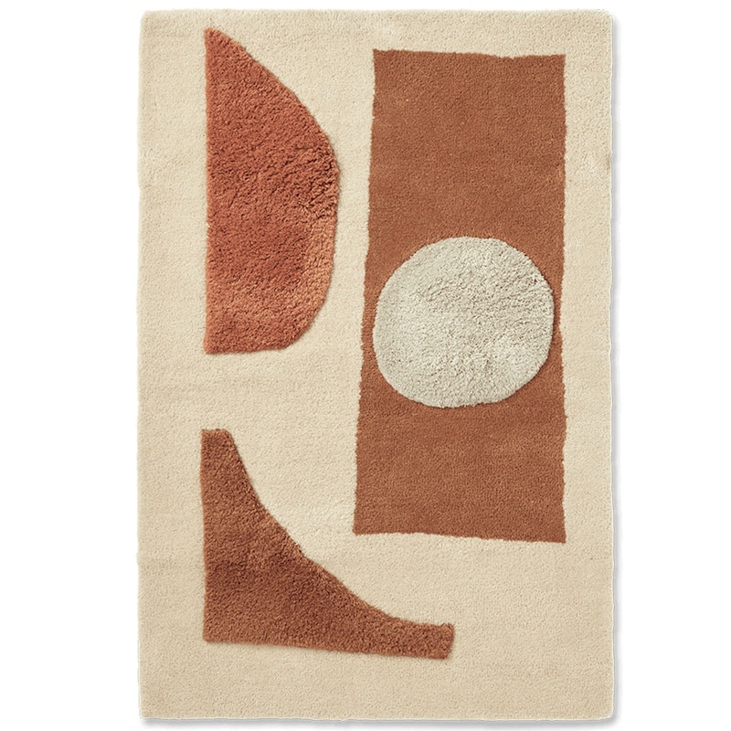 Bloco Tufted Wool Rug 80x120 cm, Off-white / Blush