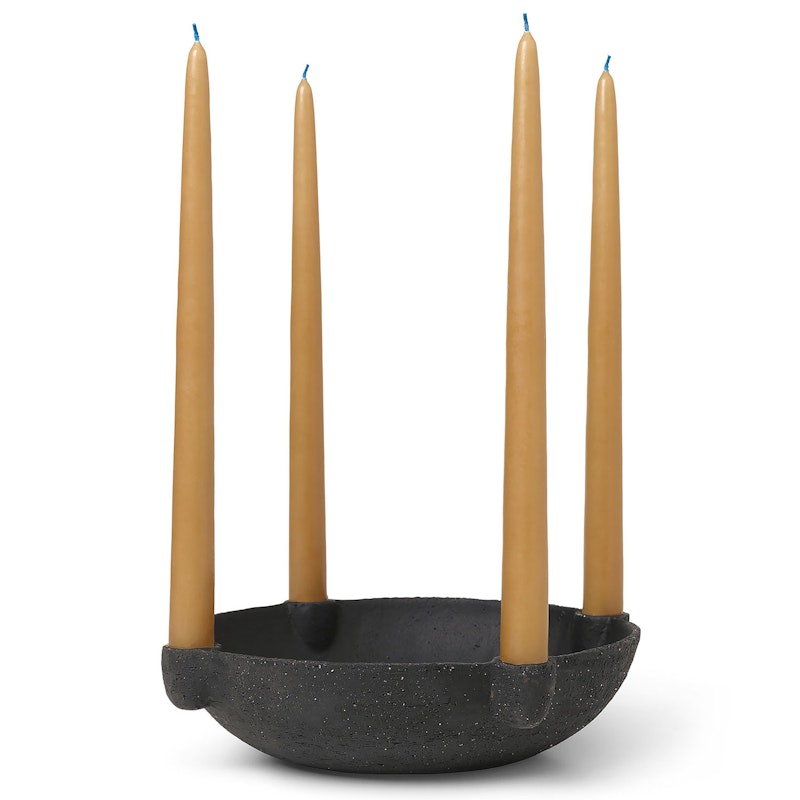 Bowl Candle Holder 27 cm, Dark Grey