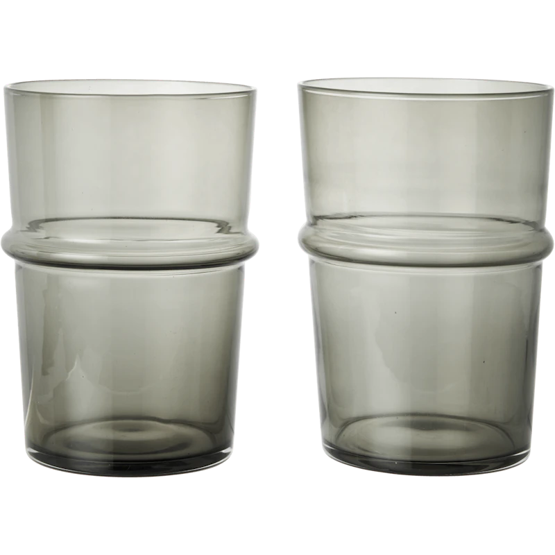 Boya Glass Tall 2-pack, Smoked Grey