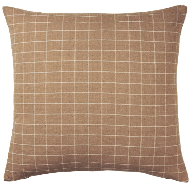 Brown Scatter Cushion, Check, 50x50 cm