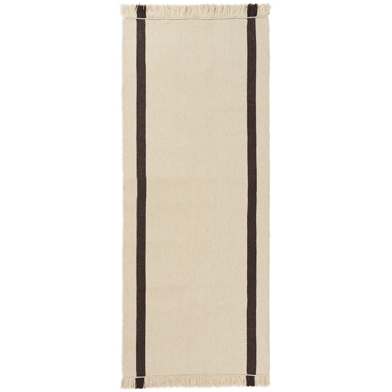 Calm Kelim Rug 80x200 cm, Off-white / Coffee