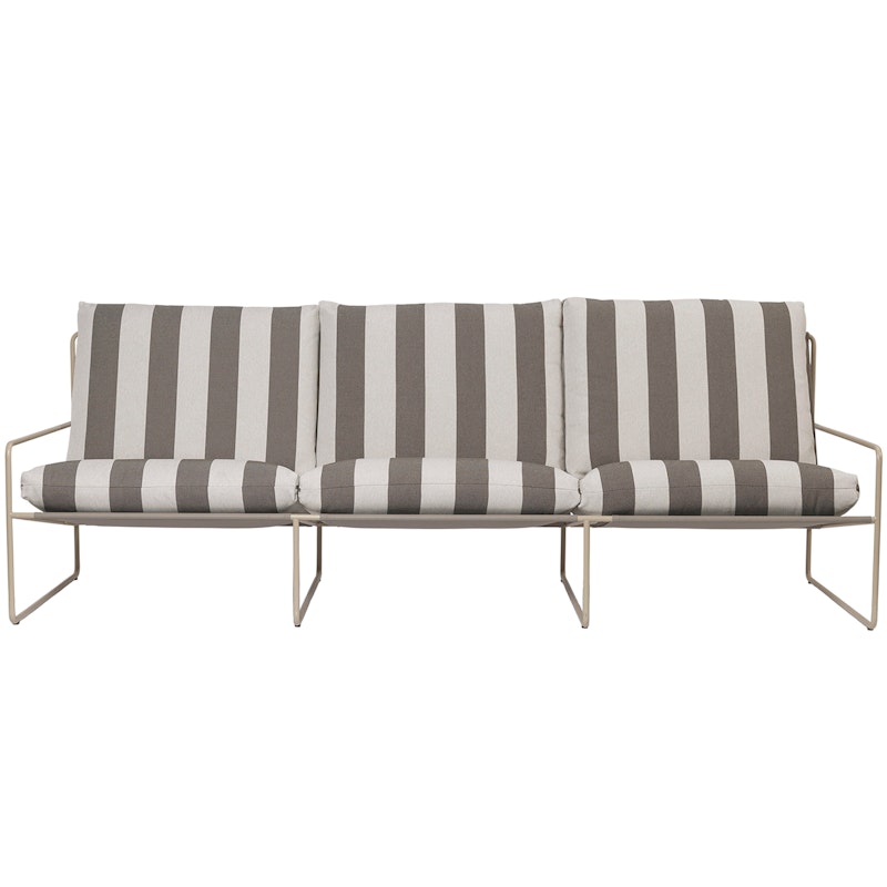 Desert Stripe Sofa Cashmere/Chocolate, 3-Seater