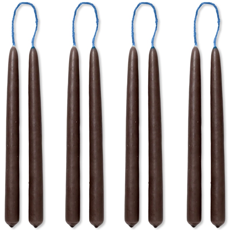 Dipped Candles 15 cm 8-pack, Brown