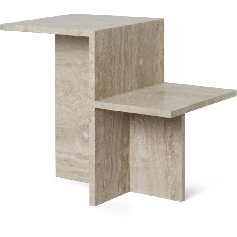 Distinct Side Table, Travertine