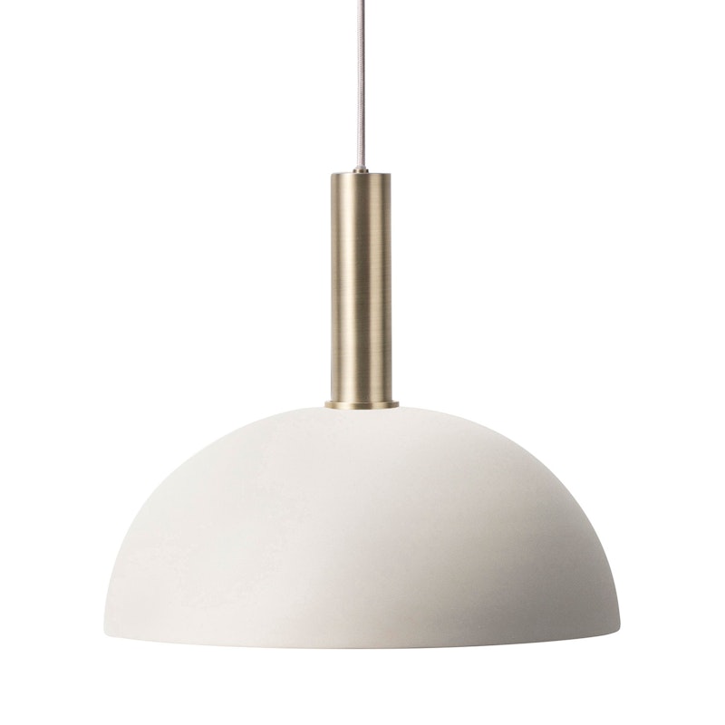Dome Pendant light High, Light Grey/Brass