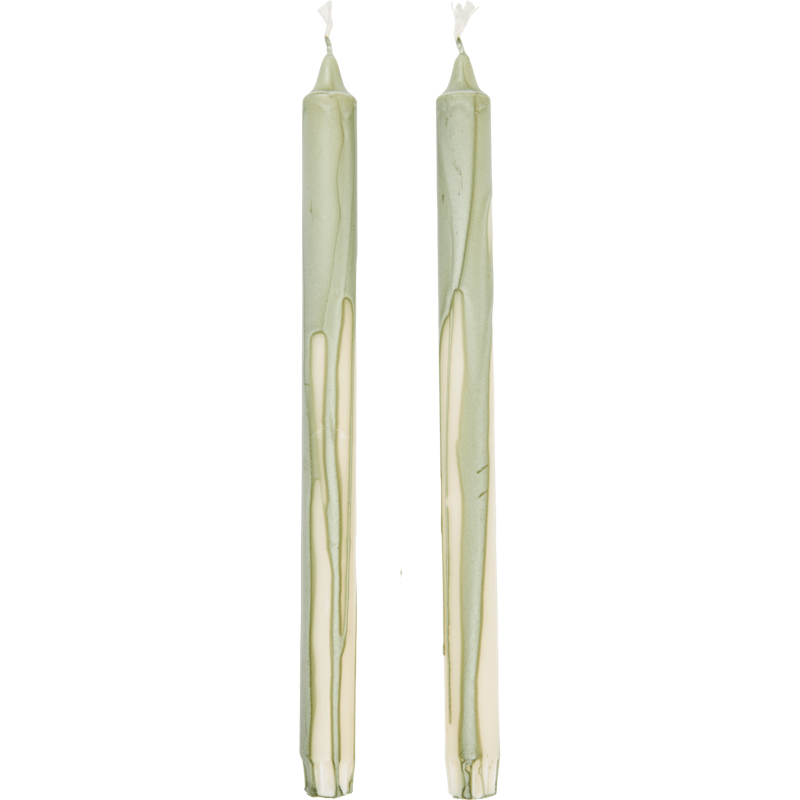 Dryp Candles 30 cm 2-pack, Tea Green