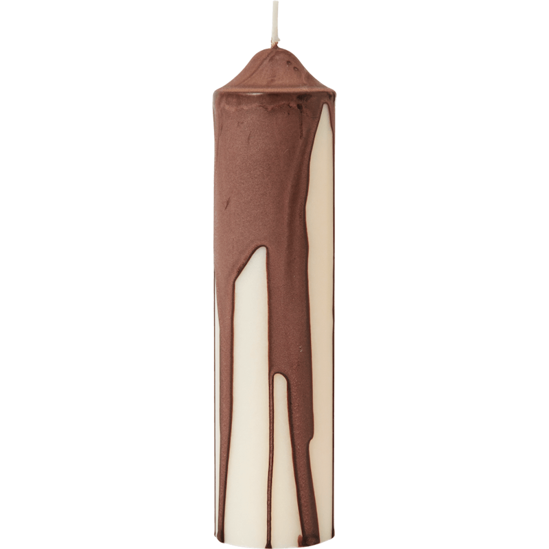 Dryp Pillar Candle 20 cm, Dark Chocolate