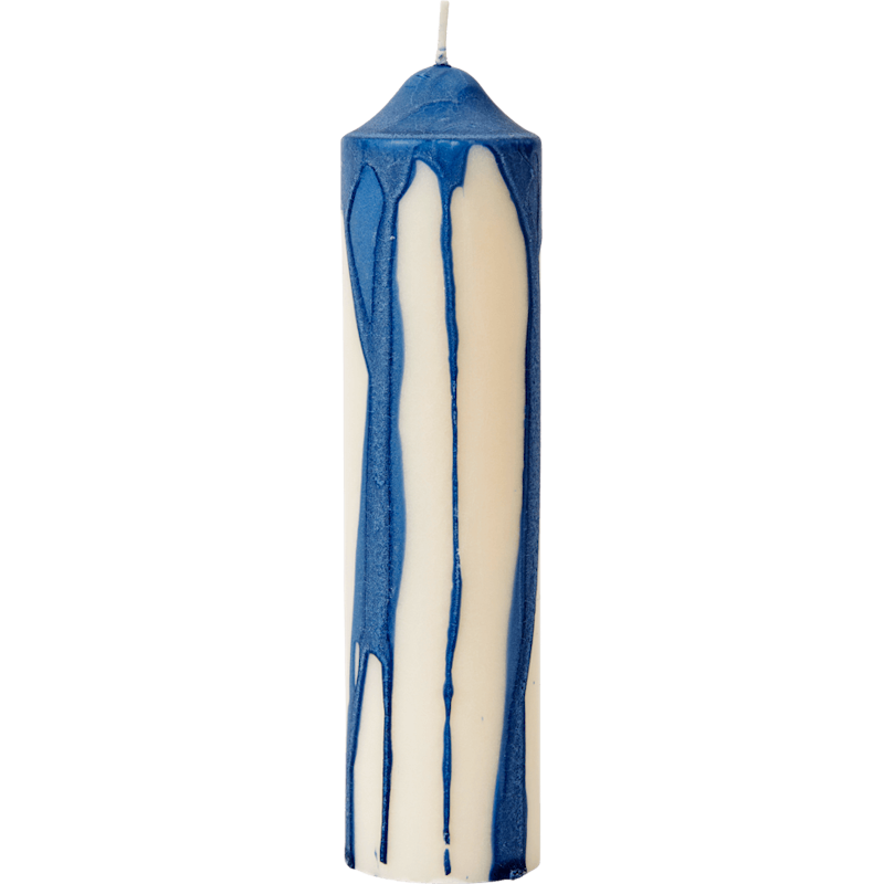 Dryp Pillar Candle 20 cm, Deep Blue