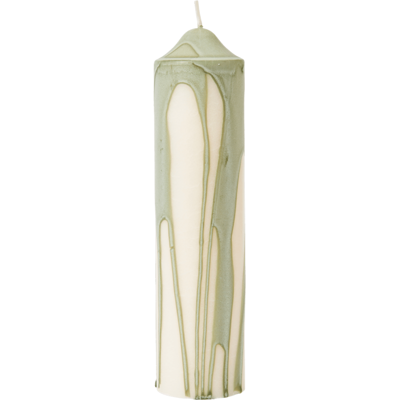 Dryp Pillar Candle 20 cm, Tea Green