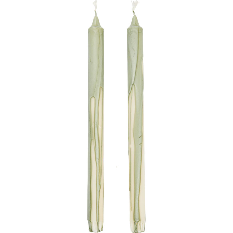 Dryp Candles 30 cm 2-pack, Tea Green