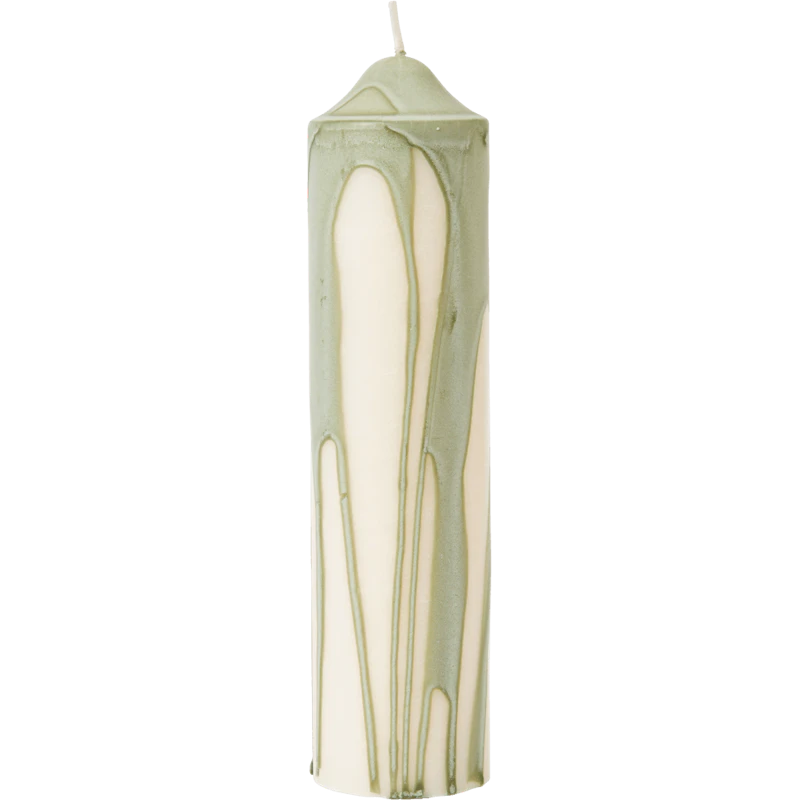 Dryp Pillar Candle 20 cm, Tea Green
