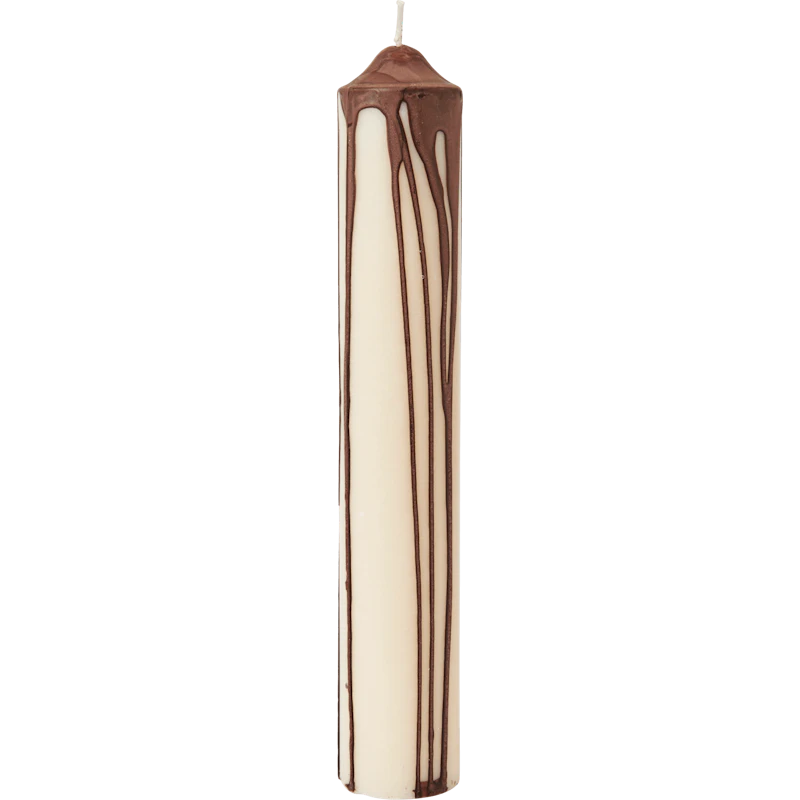 Dryp Pillar Candle 30 cm, Dark Chocolate
