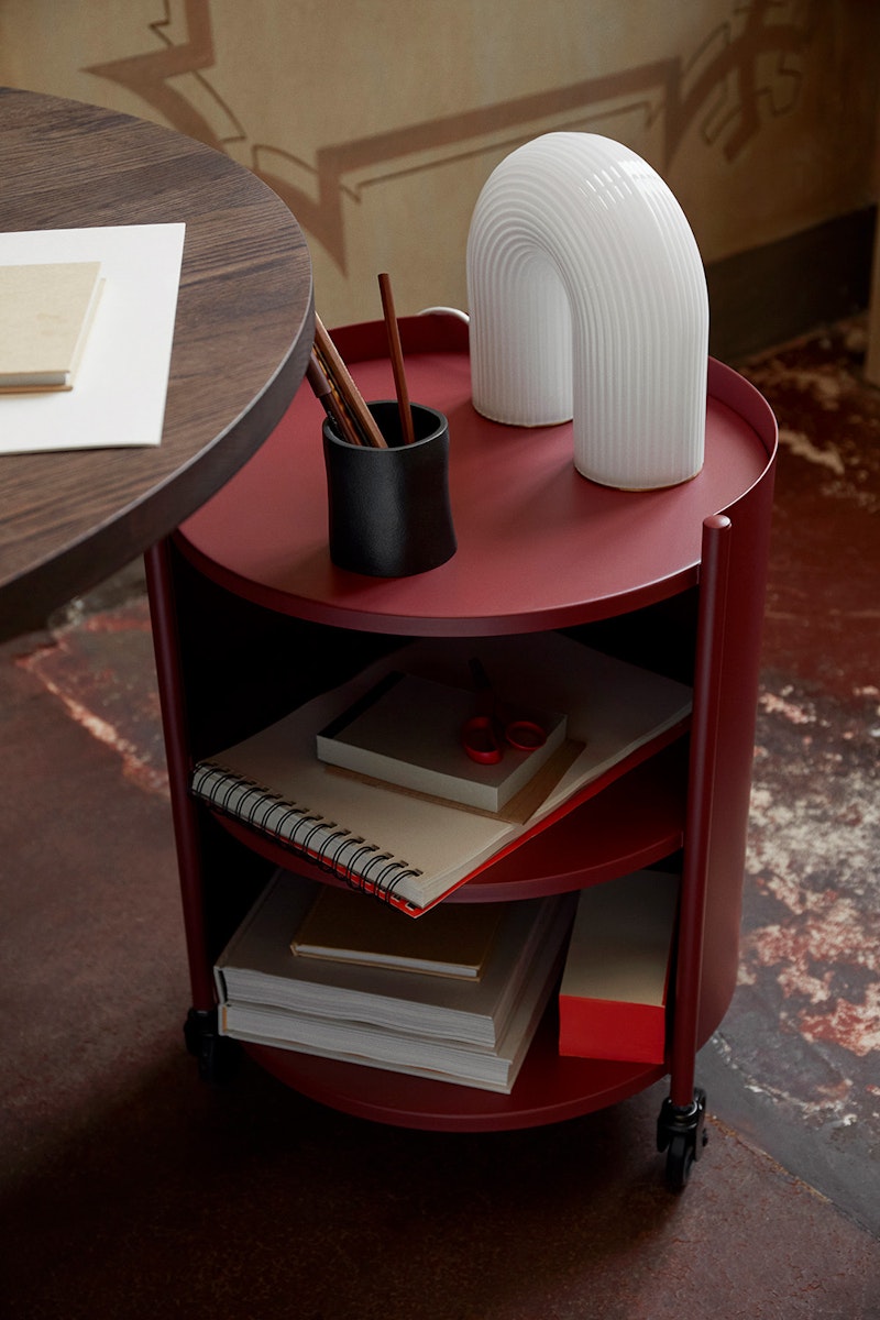 Red end table discount
