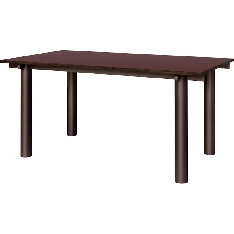 Atura Dining Table 90x160 cm, Dark Chocolate / Burgundy