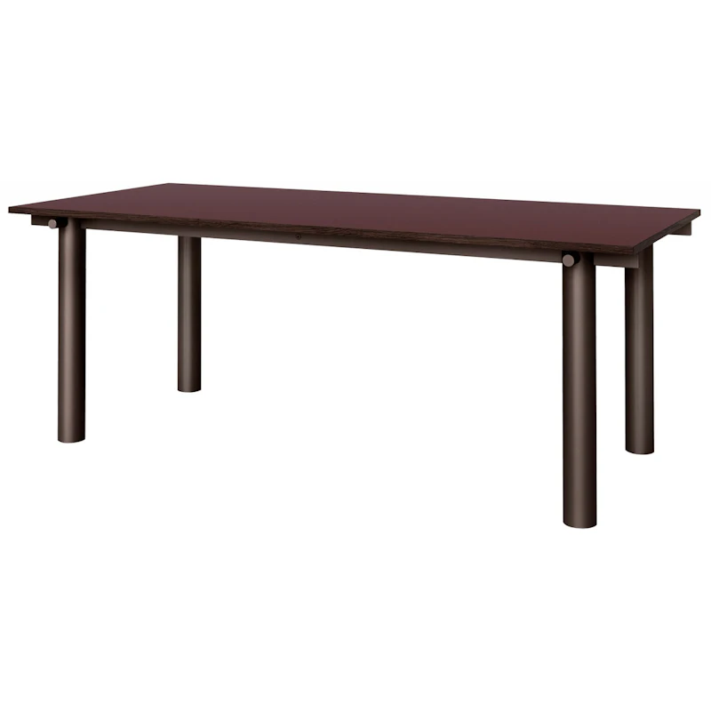 Atura Dining Table 90x200 cm, Dark Chocolate / Burgundy