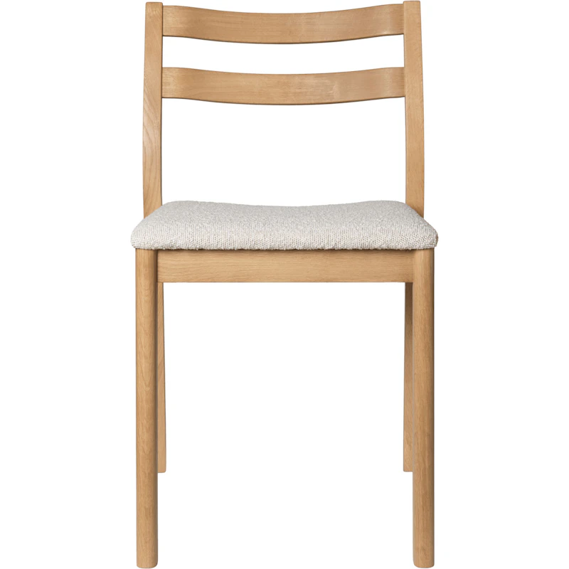 Boda Dining Chair Rugged Bouclé, Natural Oak / Off-white