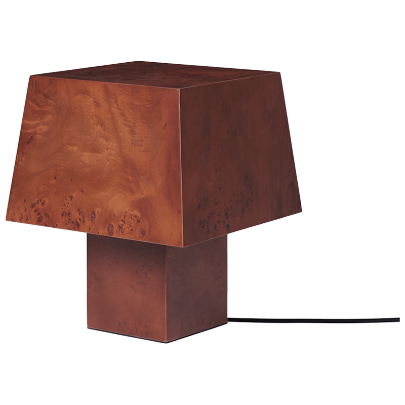 Burl Table Lamp, Dark Stained