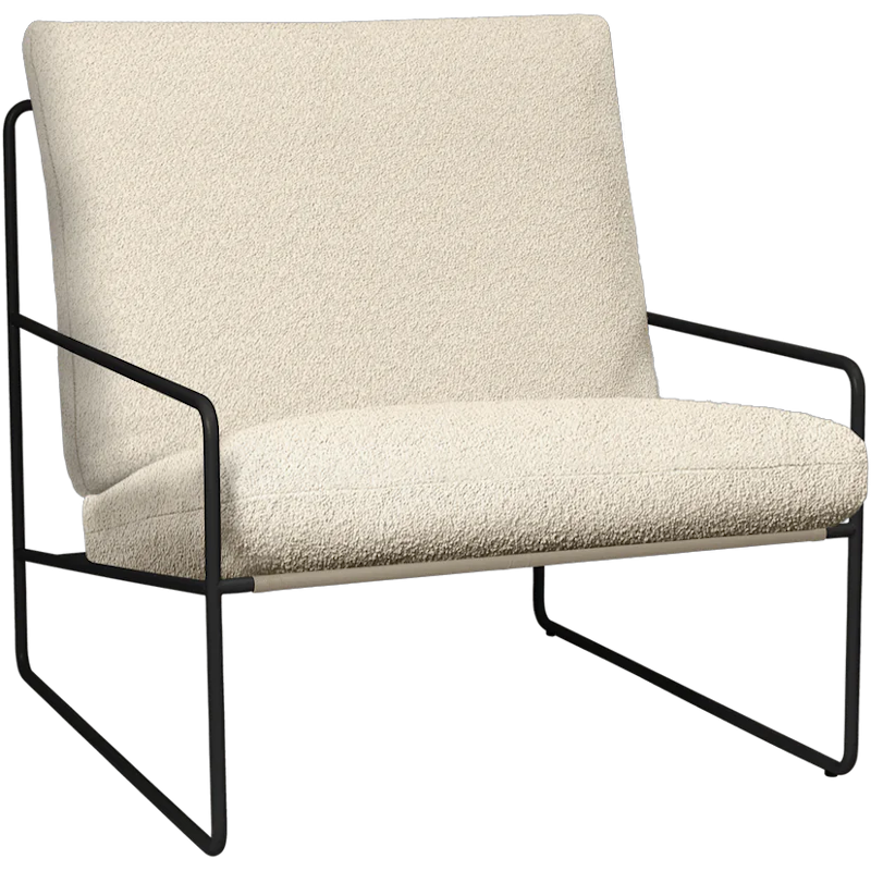 Desert Armchair, Black / Off-white Bouclé