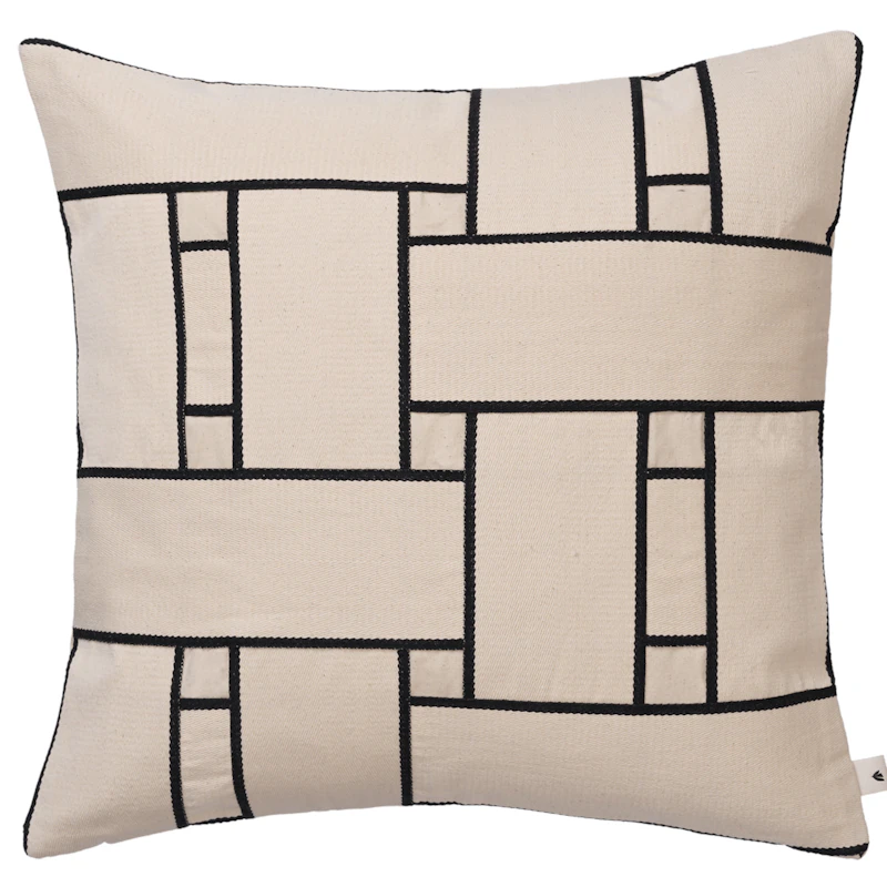 Lattice Offset Cushion 50x50 cm, Off-white/Black