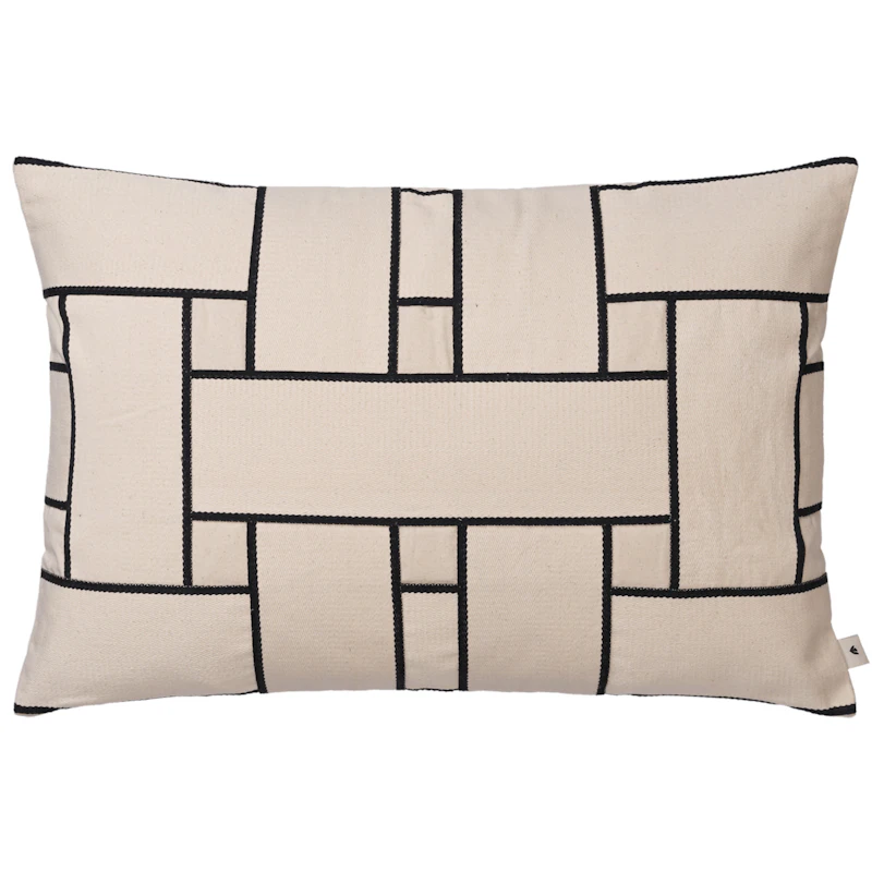 Lattice Offset Cushion 40x60 cm, Off-white/Black