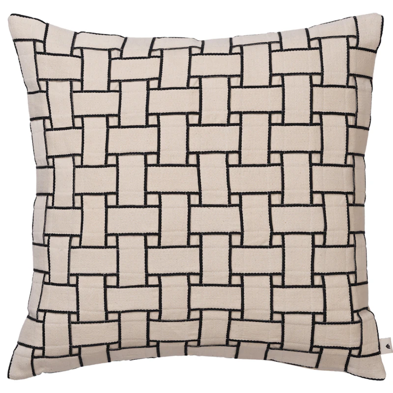 Lattice Cushion Cover 50x50 cm, Off-white/Black