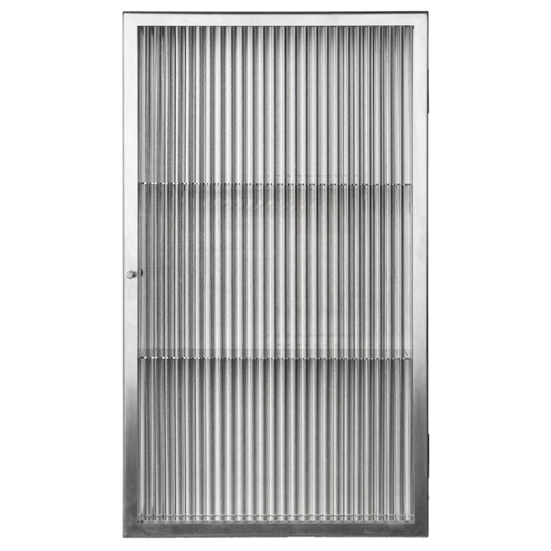 Haze Wall Cabinet Rippled Glass 35x60 cm, Stainless Steel