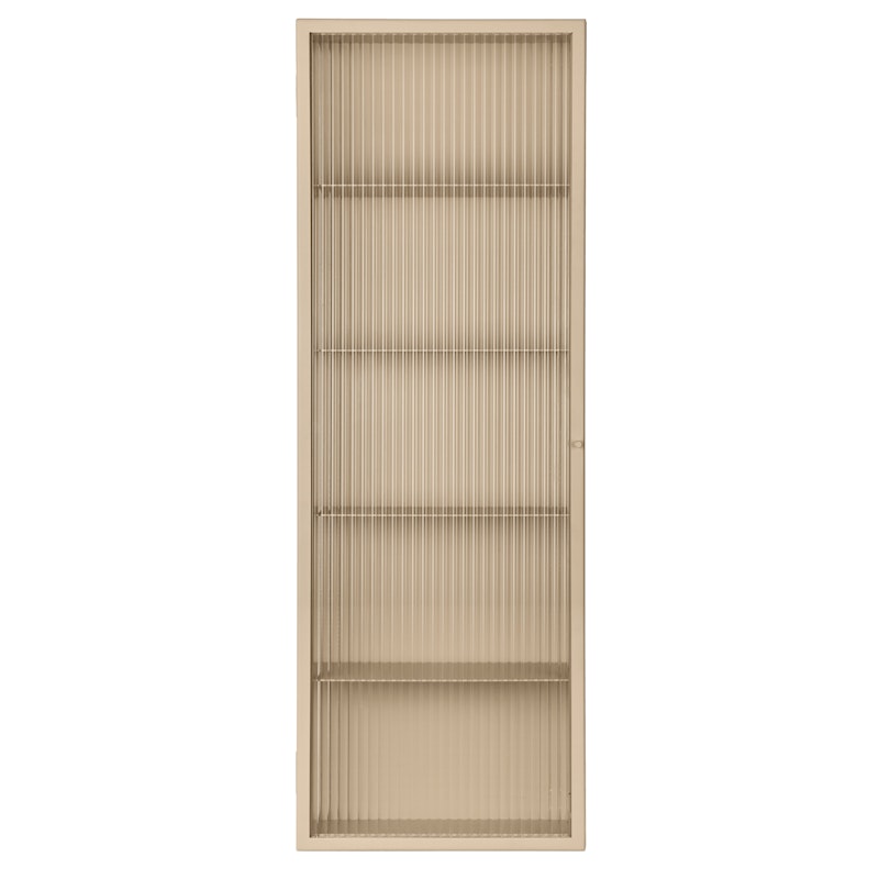 Haze Wall Cabinet Rippled Glass 35x100 cm, Cashmere