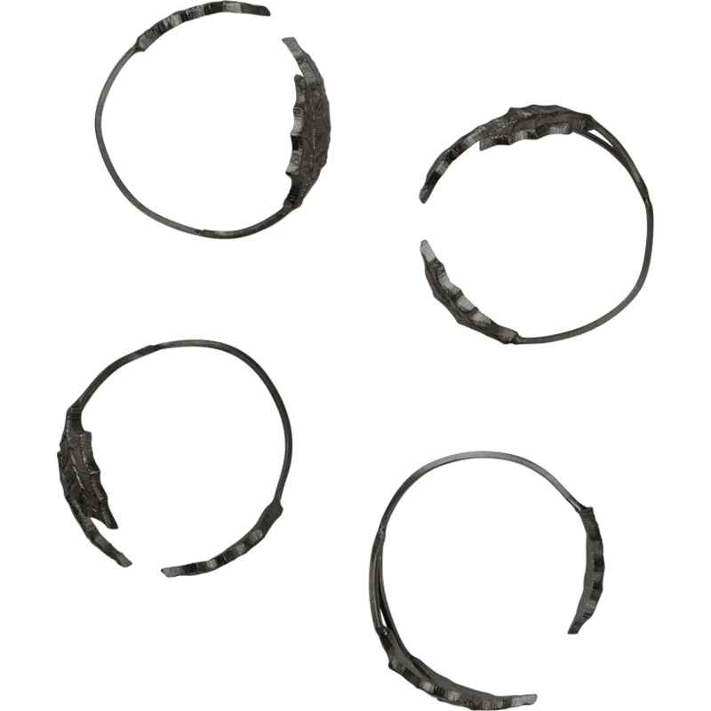 Holly Leaf Napkin Ring 4-pack, Black Brass