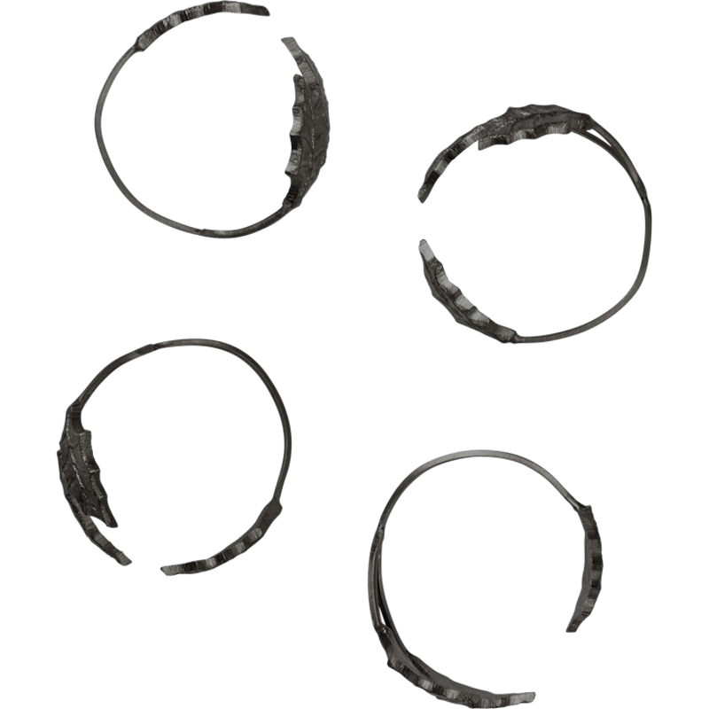 Holly Leaf Napkin Ring 4-pack, Black Brass