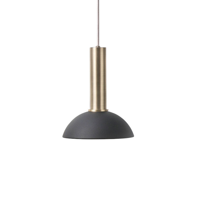 Hoop Pendant light High, Black/Brass