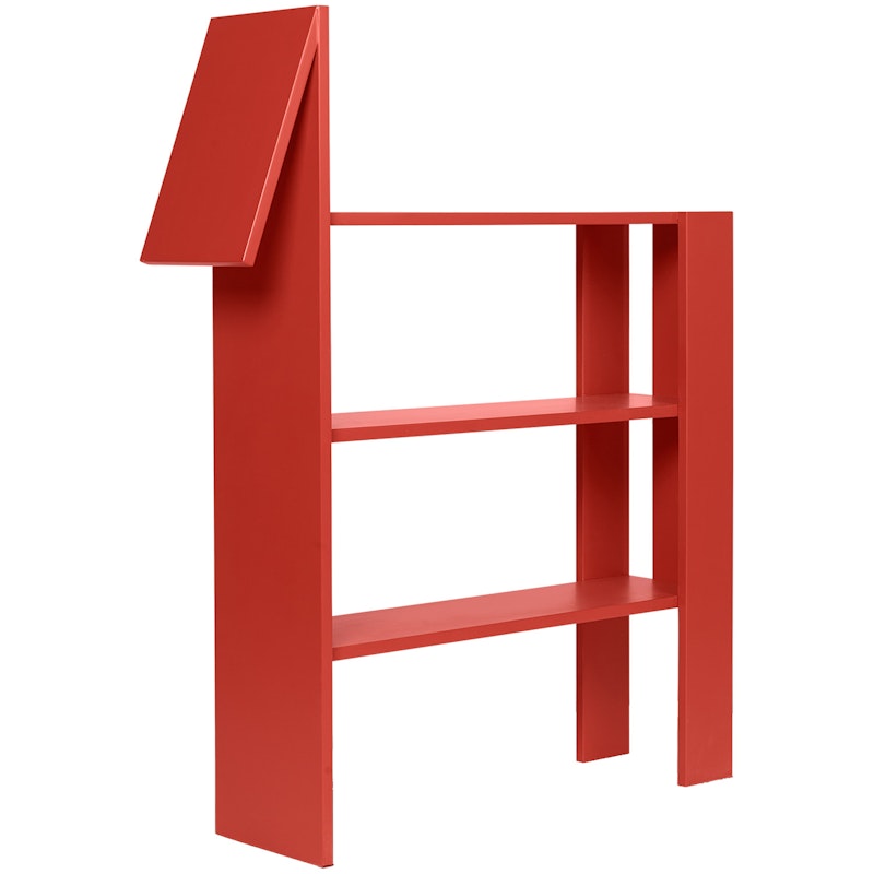 Horse Bookcase 91x111 cm, Poppy Red