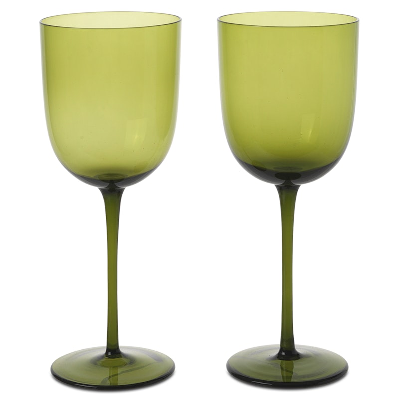 Host White Wine Glasses 2-pack, Moss Green