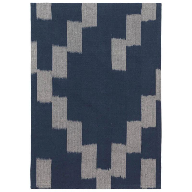 Ikat Kitchen Towel 50x70 cm, Ink Blue / Parchment