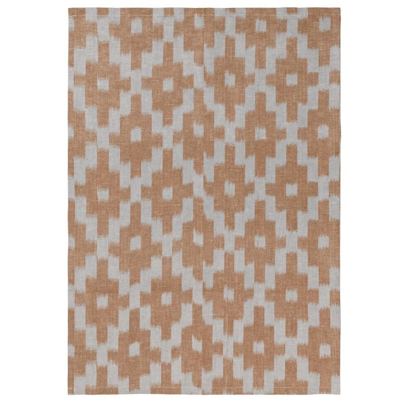Ikat Kitchen Towel 50x70 cm, Mist Blue / Terracotta