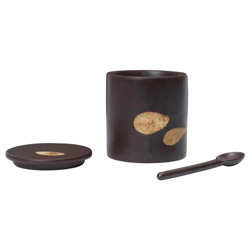Koyo Jar With Spoon, Dark Brown