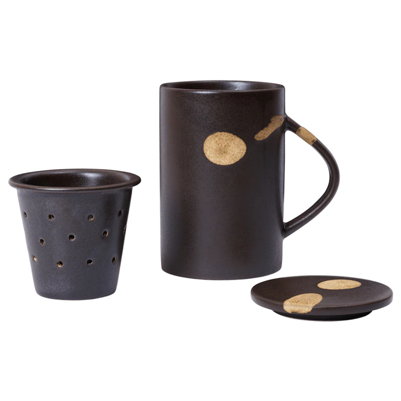 Koyo Mug With Tea Infuser, Dark Brown