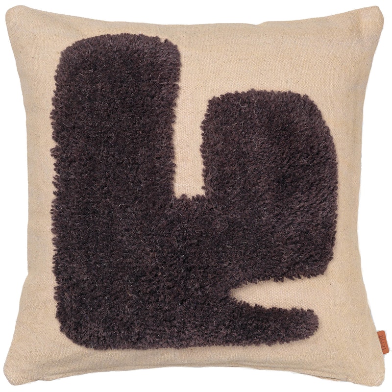 Lay Cushion Cover 50x50 cm, Sand / Dark Brown