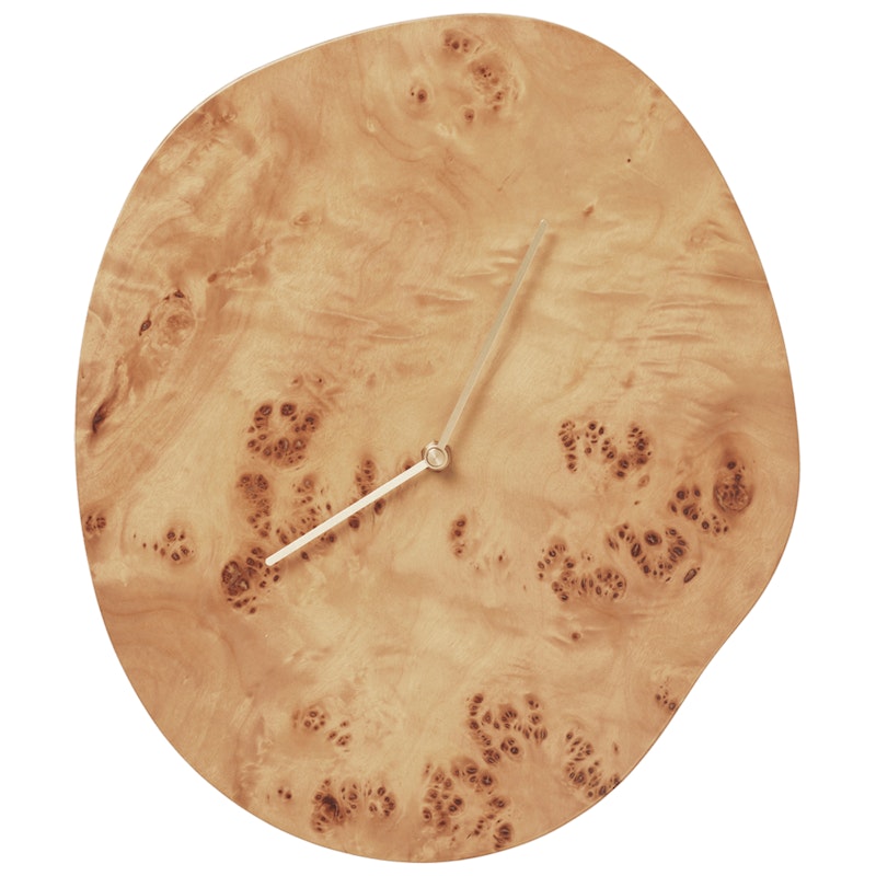 Melt Wall Clock, Natural Burlwood