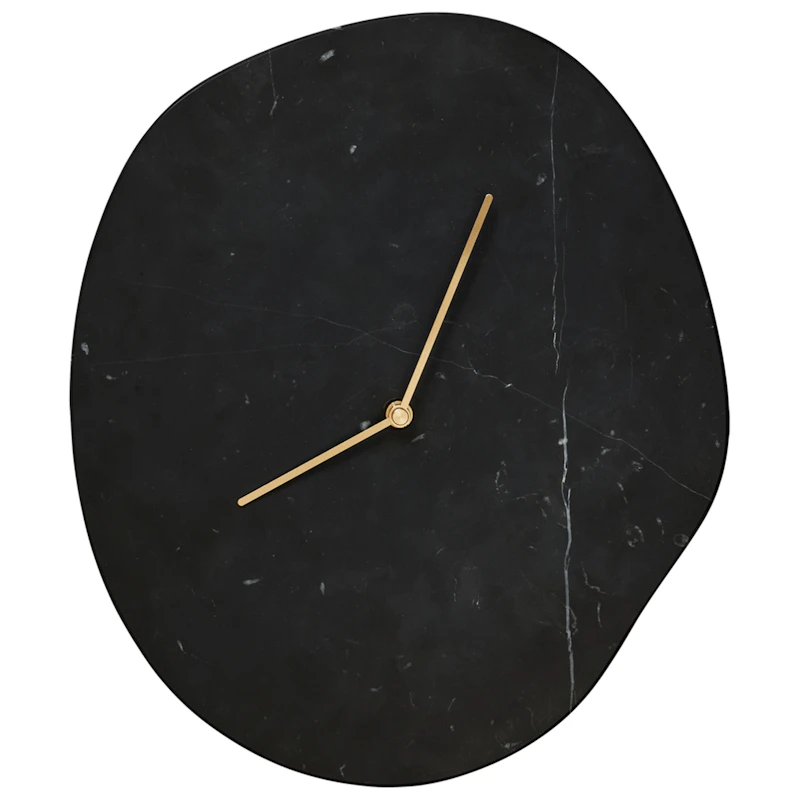 Melt Wall Clock, Black Marble