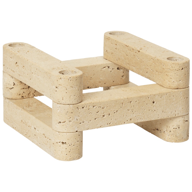 Newel Candle Holder Travertine