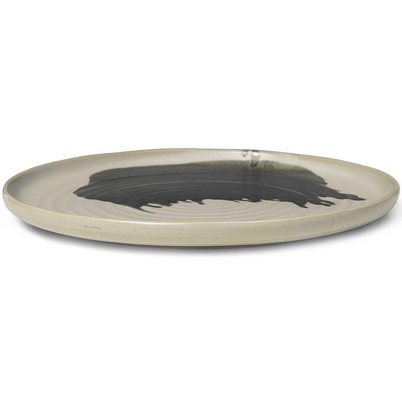 Omhu Centrepiece Plate Ø36 cm, Off-white/Charcoal