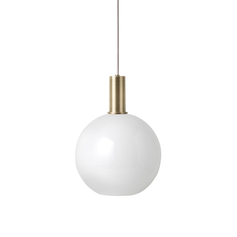 Opal Sphere Pendant light Low, White/Brass
