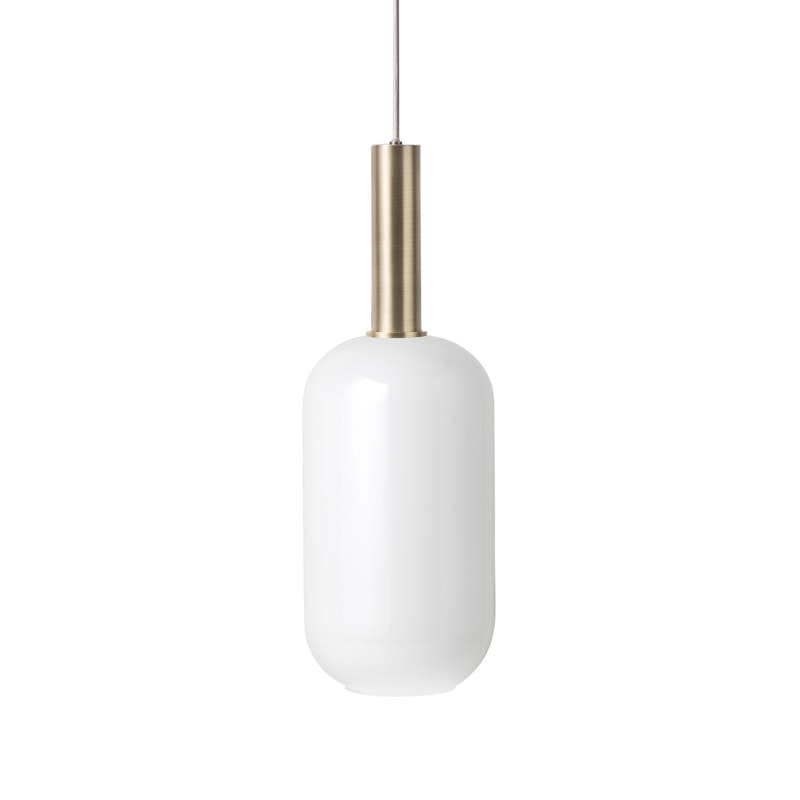 Opal Tall Pendant light Høj, White/Brass