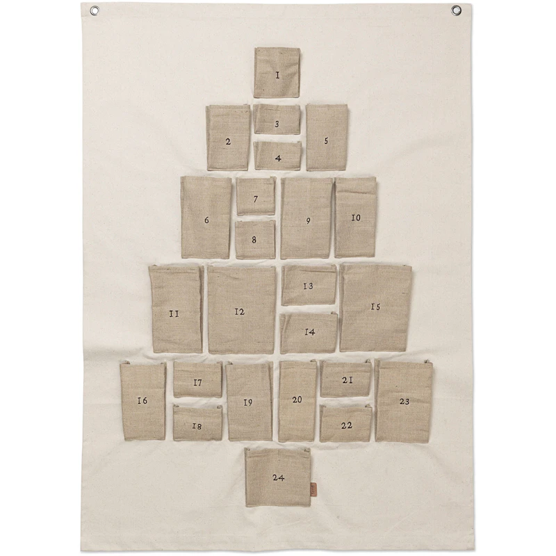 Pine Advent Calendar Natural, 90x125 cm